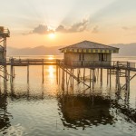 lake inle stilthouse sunset